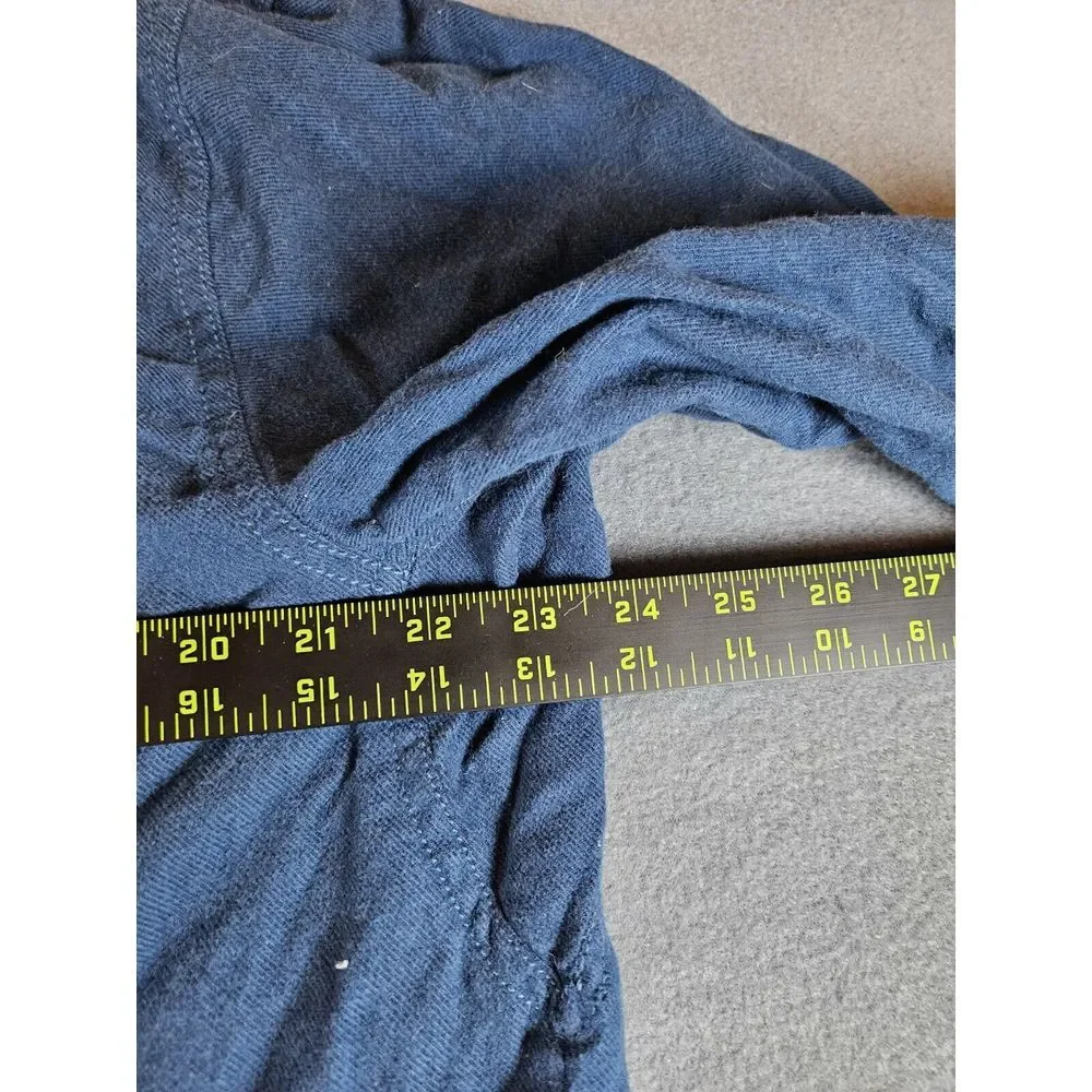 The North Face Flannel Shirt Men's Sz Large Dark Blue Solid Thick Cotton LS‎